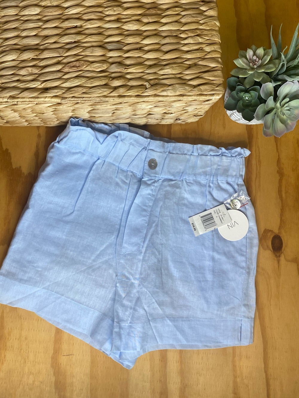 NWT NIA Brand High Waist Blue Shorts - Size S